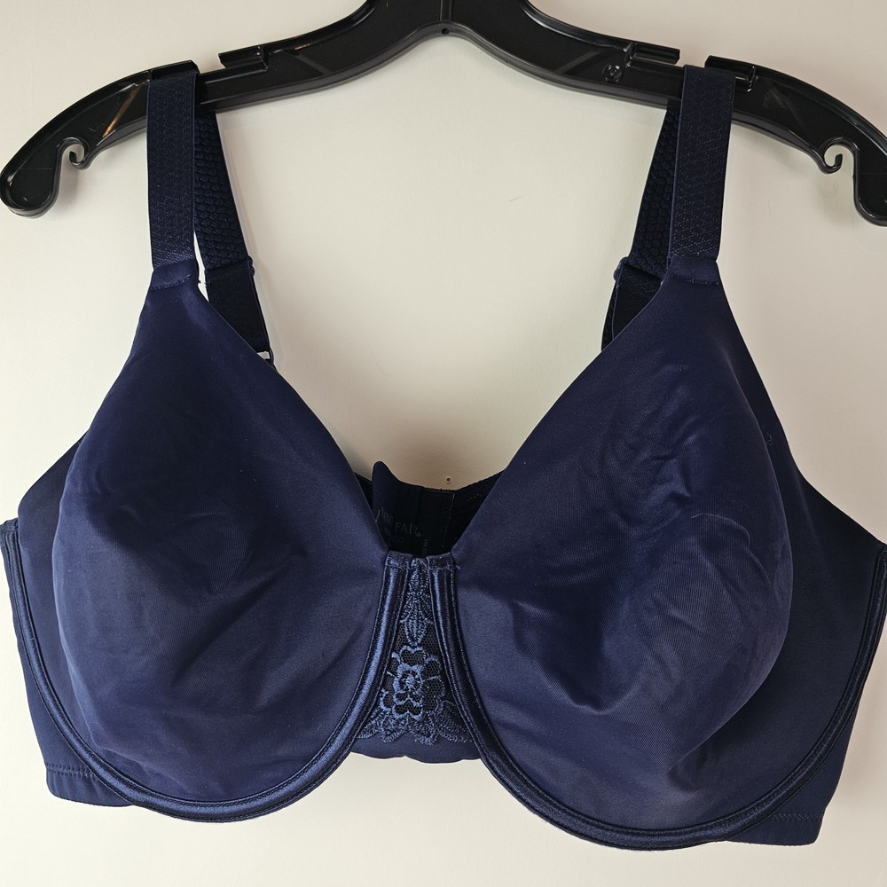 Vanity Fair 42DD 42E Navy Blue Beauty Back Minimizer Underwire Bra #76080
